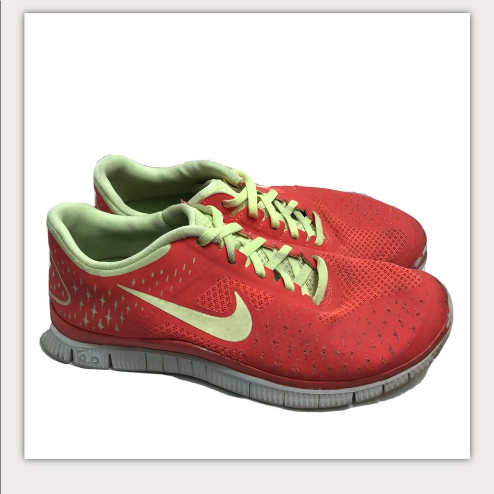 Nike Free 4.0 V2 Running Shoes Orange Size 7